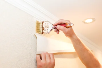 Pose de papier peint au Moulinet-sur-Solin — revêtements muraux et toiles de verre